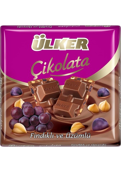 Fındıklı Üzümlü Bol Sütlü Çikolata 60G x 6 Adet