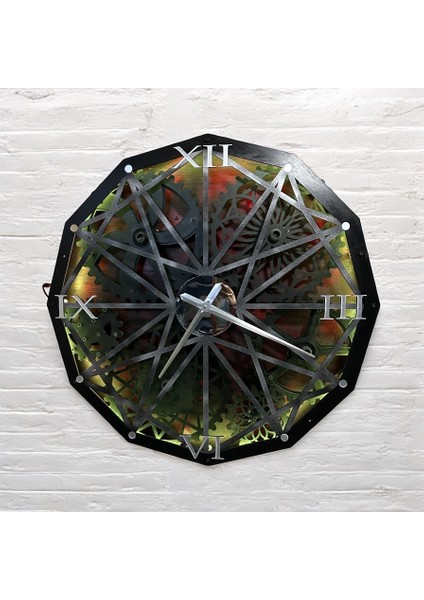Poligon Model 100 cm Çarklı Saat