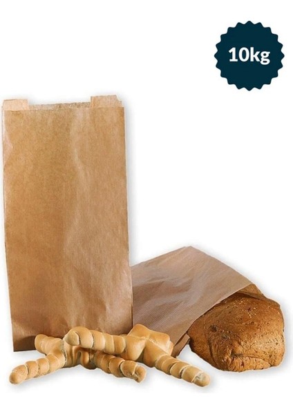 10 kg Büyük Boy Hediye & Poğaça Kese Kağıdı – (15X31X8 Cm, Kahverengi, Şamua Kağıt, Toplu Satış)