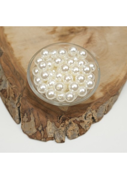Lüks Krem Plastik Inci Boncuk 12 mm 500 Gram