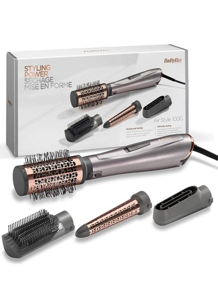 Air Styler 1000W Hava Üflemeli Elektriklenme Önleyici Saç Şekillendirici 4 Aksesuarlı Set- Onerous Hediyeli