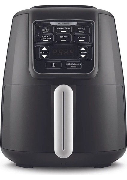 Akıllı Sensörler 4 Güvenlik Sistemli Ev Yemeği, Közleme, Fırın/ızgara Xl 4l Airfryer 1550W
