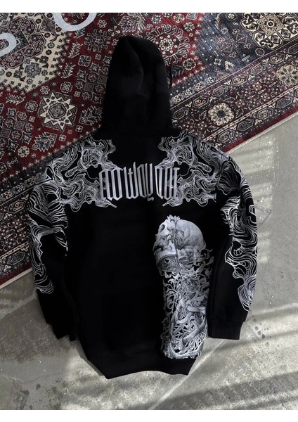 Kışlık Üç Iplik Baskılı Kapşonlu Weathirt Iyah