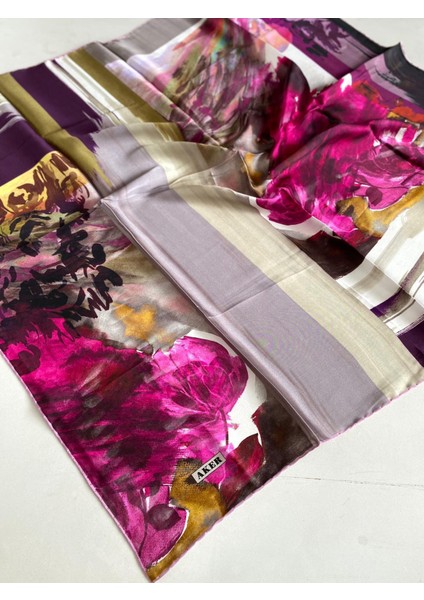 Sura Ipek Eşarp 44252 Vizon Karışık Desen