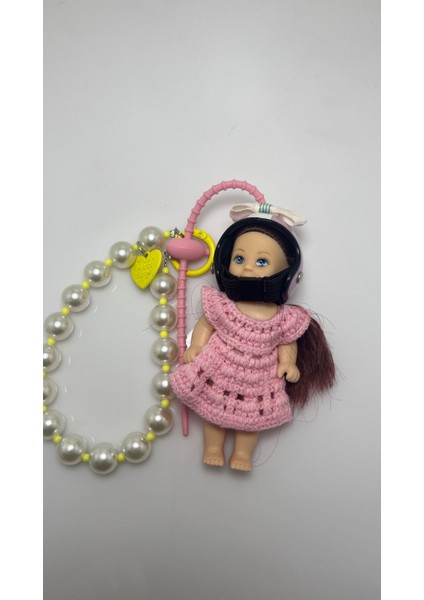 Çanta Charmı Motorcu Bebek Pembe