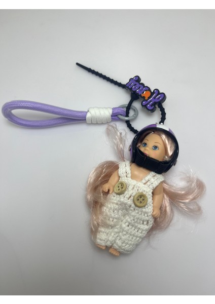 Çanta Charmı Motorcu Bebek Lila Renk modelleri