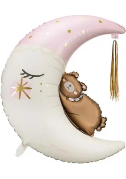 Retro Ayda Uyuyan Ayı Folyo Balon 86 cm