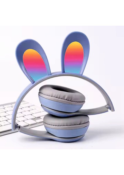 P47R Tavşan Kulaklı Rgb Işıklı Bluetooth 5.0 Kablosuz Kulaklık