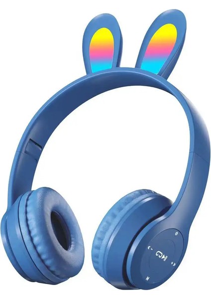 P47R Tavşan Kulaklı Rgb Işıklı Bluetooth 5.0 Kablosuz Kulaklık