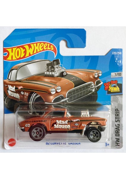 62 Corvette Gasser Tekli Araba Kolleksiyon Serisi 1:64
