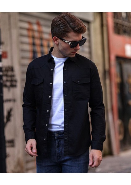 Gabardin Çıt Çıtlı Slim Fit Gömlek modelleri
