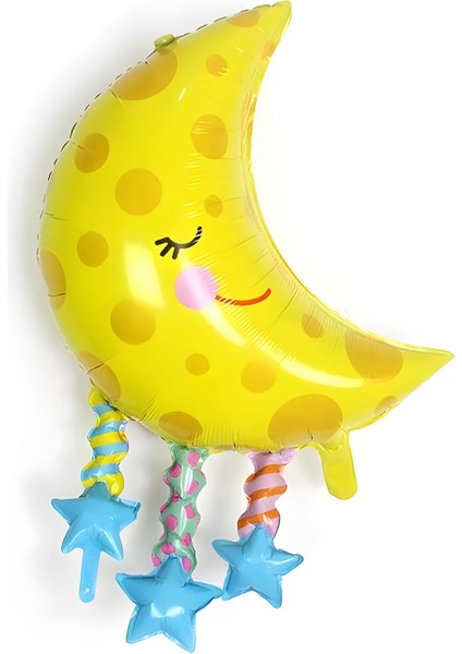 Yıldızlı Ay Folyo Balon 89 cm
