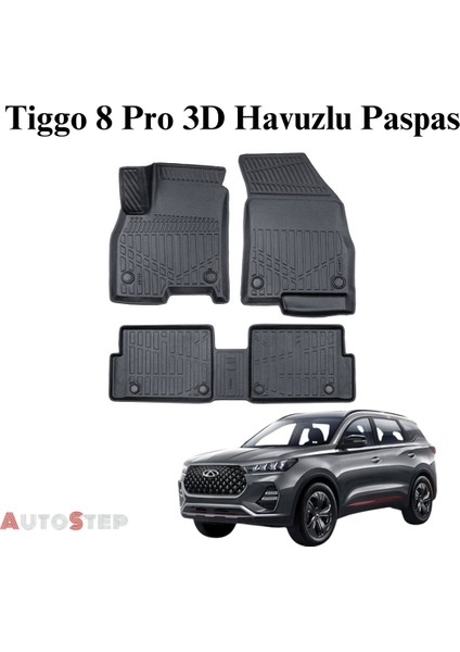 Autostep Chery Tiggo 8 Pro 3D Havuzlu Paspas