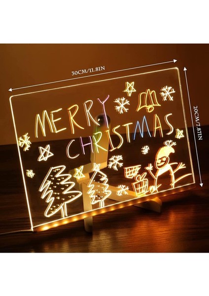 20CMX30CM LED Işıklı Neon Yazı Tahtası 7 Özel Kalem Hediyeli Işıklı Yazı ve Not Tahtası 7 Özel Kalem Hediyeli indirimleri