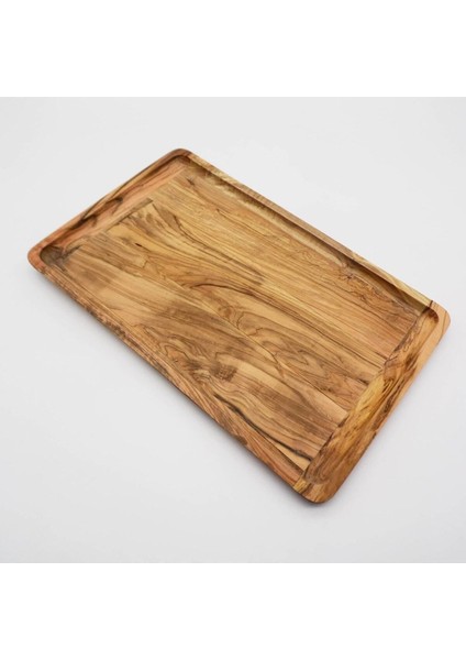 Ahşap Dikdörtgen Tepsi Zeytin Ağacı 40 Cm