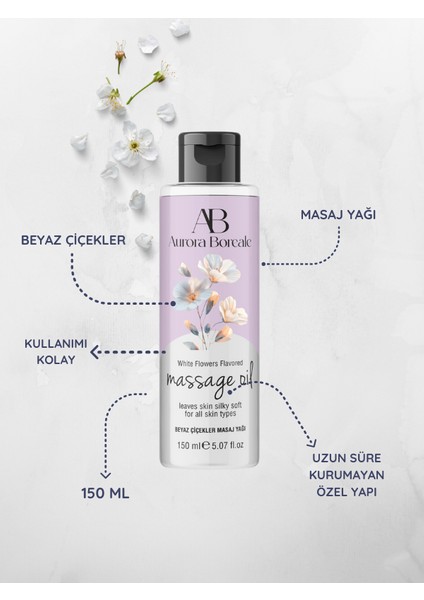 Beyaz Çiçek Aromalı Masaj Yağı 150 ml fiyatları