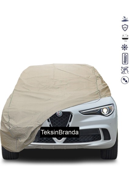 Alfa Romeo Stelvio (2022 - ) Araba Brandası Su Geçirmez Miflonlu Branda Uv Korumalı Oto Branda