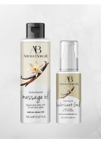 Vanilya Aromalı 100 ml Jel ve 150 ml Masaj Yağı 2'li Set