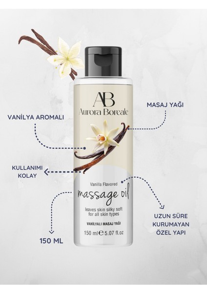 Vanilya Aromalı 100 ml Jel ve 150 ml Masaj Yağı 2'li Set modelleri