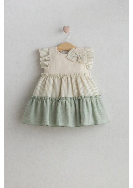 Kız Bebek Spanish Style Elbise Yeşil Renk - Katmanlı ve Fırfır Detaylı Şık Tasarım