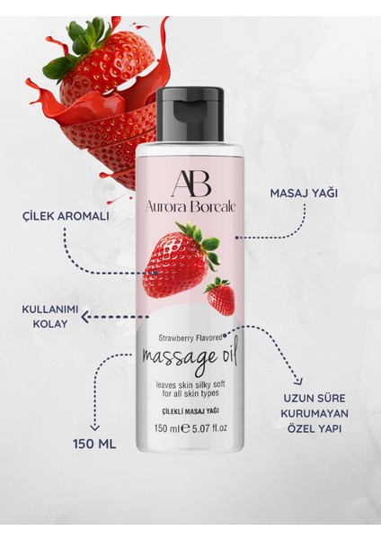 Aurora Boreale Çilek Aromalı 100ML Kayganlaştırıc Jel ve 150ML Masaj Yağı 2'li Set fiyatları