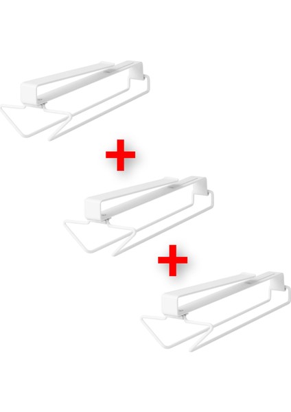 3 Adet Kadeh Askısı Derinlik 32 cm Ikea 3'lü Set Rafa Takılabilen Metal Askı Beyaz Kadehlik