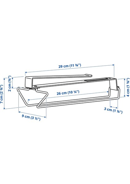 3 Adet Kadeh Askısı Derinlik 32 cm Ikea 3'lü Set Rafa Takılabilen Metal Askı Beyaz Kadehlik