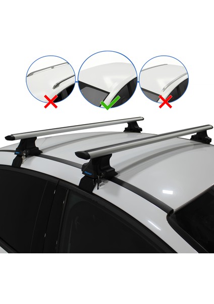 Hyundai Elentra 4 Station Wagon 2006 - 2010 Model Arası Uyumlu Ara Atkı Tavan Barı Trophy Gri