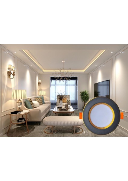 7W 3renkli(Beyaz, Gün Işığı, Ikisi Bir Arada) Siyah Gold/krom LED Spot Lamba-1 Adettir modelleri