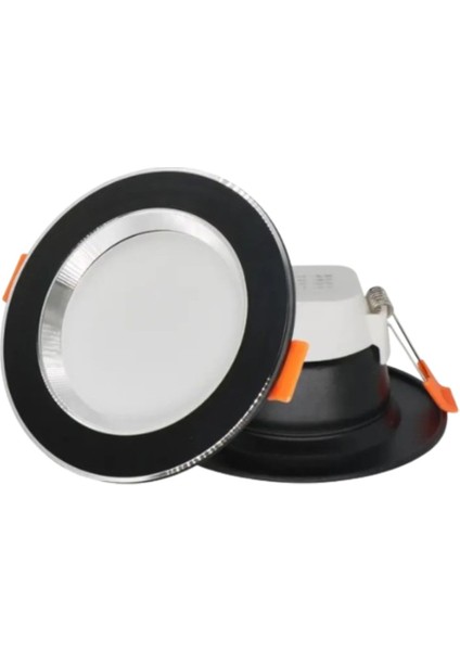 7W 3renkli(Beyaz, Gün Işığı, Ikisi Bir Arada) Siyah Gaold/krom LED Spot Lamba-2 Adettir