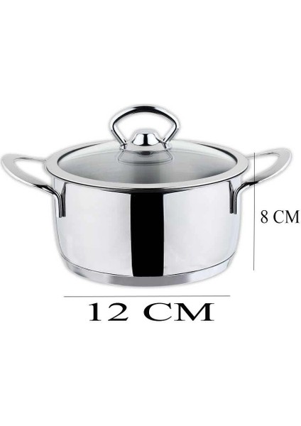 Cam Kapaklı Mini Çelik Tencere 12X8 cm fiyatları