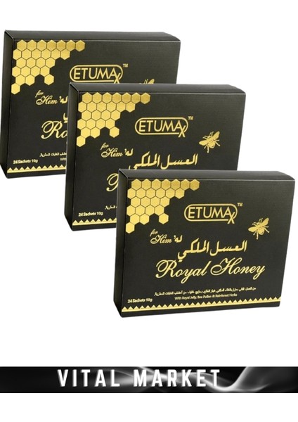 Etumax Vip Royal Honey 20 Gramlık x 12 'li 3 Paket