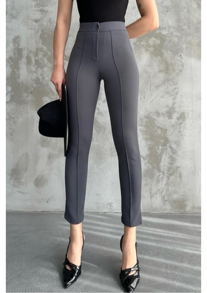 Kadın Diane Yüksek Bel Toparlayıcı Likralı Dar Paça Çimalı Kumaş Pantolon modelleri