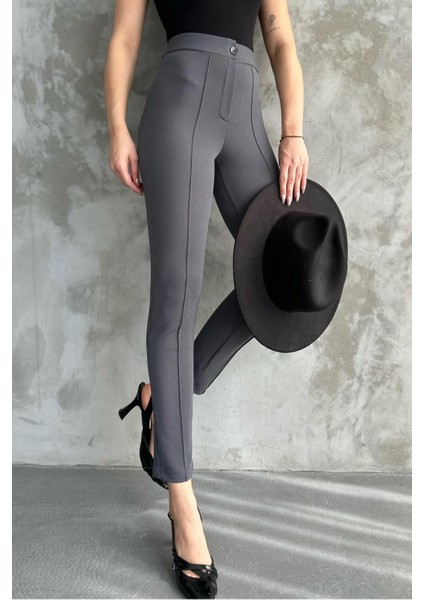 Kadın Diane Yüksek Bel Toparlayıcı Likralı Dar Paça Çimalı Kumaş Pantolon indirimleri