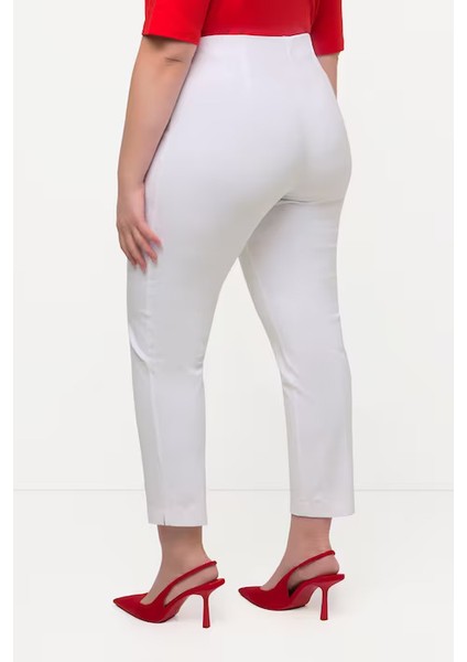 Büyük Beden Kadın Pantolon Bel Lastikli Düğme ve Fermuar Kapama Ful Esnek Pamuklu Kumaş modelleri