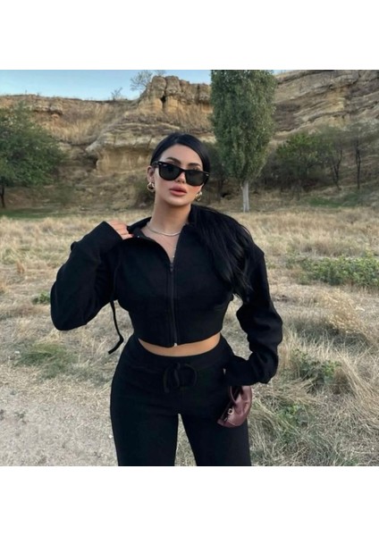 Siyah Fermuarlı Eşofman Takımı modelleri