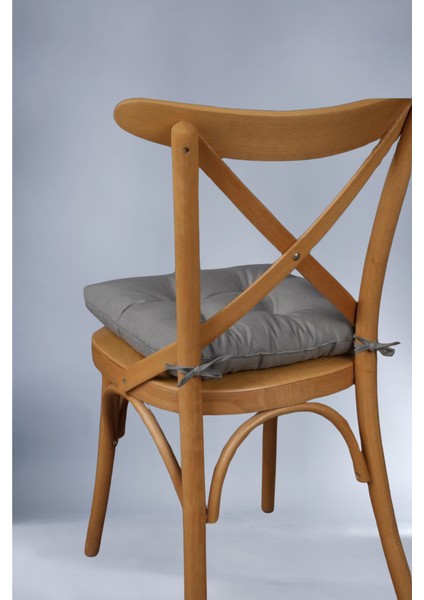 Sandalye Minderi 40 x 40 cm Bağcıklı ( Antrasit Gri )
