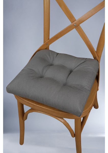 Sandalye Minderi 40 x 40 cm Bağcıklı ( Antrasit Gri ) modelleri