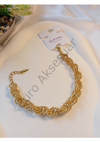 Zincir Detaylı Vip Bileklik 14 K
