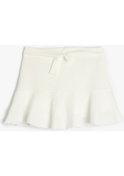 Fırfırlı Beli Lastikli Basic Şort Etek