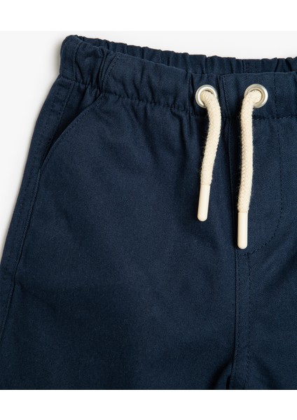 Pamuklu Cep Detaylı Beli Bağlamalı Basic Şort modelleri