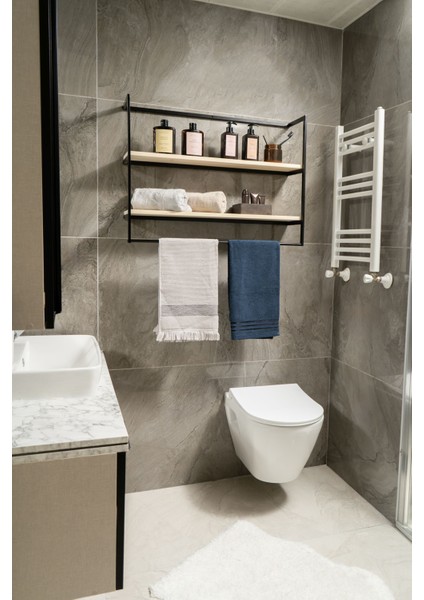 Banyo Raflı Havlu Askısı