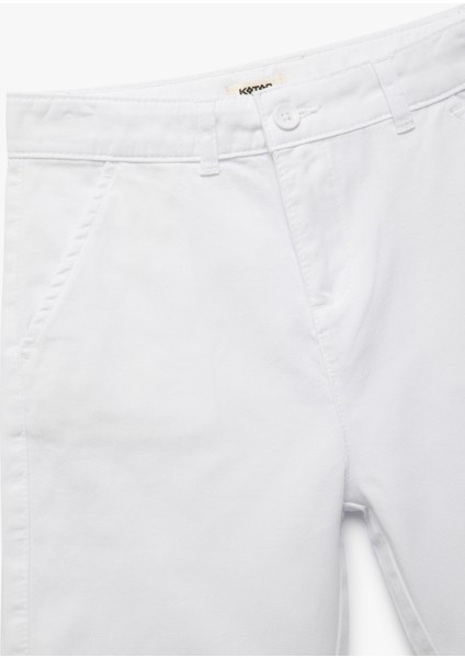 Pamuklu Düğme Detaylı Basic Bermuda Şort modelleri