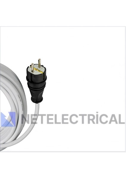 Kauçuk Tekli Topraklı Ara Uzatma Kablosu 4 Metre 3x1.5 mm² Ttr Beyaz Kablolu