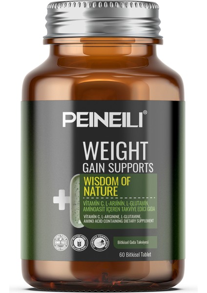 Weıght Gaın Supports Vitamin C L- Arjinin L- Glutamin Aminoasit Içeren Gıda Takviyesi 60 Tablet