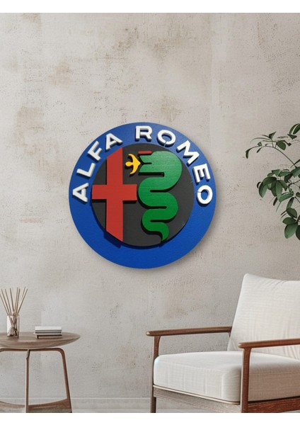 Alfaromeo Logo 50 x 50 cm Alfaromeo Araba Logosu | Alfaromeo Marka Logosu | 3D Alfaromeo Logo fiyatları