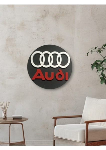 Audı Logo 50 x 50 cm Audı Araba Logosu | Audı Marka Logosu | 3D Audı Logo fiyatları