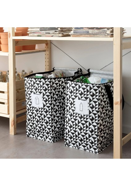 2 Adet Çamaşır Çantası 40X25X47 cm 2'li Set Taşıma Çantası Giysi Taşıma Çamaşır Sepeti Siyah-Beyaz Hacim: 47 lt fiyatları