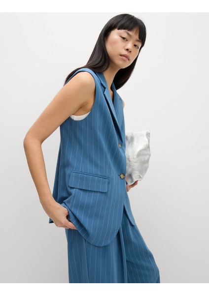 Pileli Regular Fit Wide Leg Pantolon