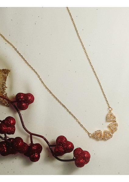 Kadın Açılıp Kapanabilen Kalpli Gold Yonca Çelik Kolye fırsatları